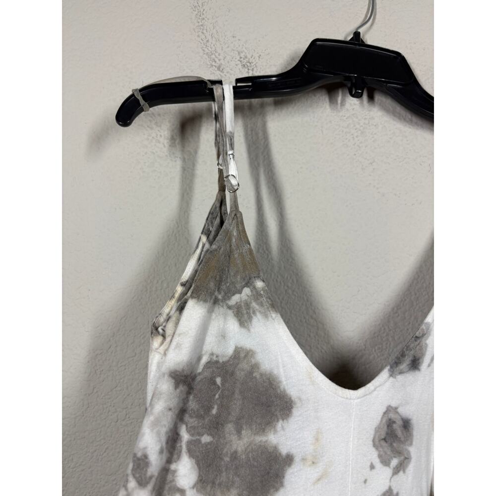 Groceries Apparel Size Medium Slip Midi Dress White Gray Organic Cotton Tie Dye - Picture 4 of 11